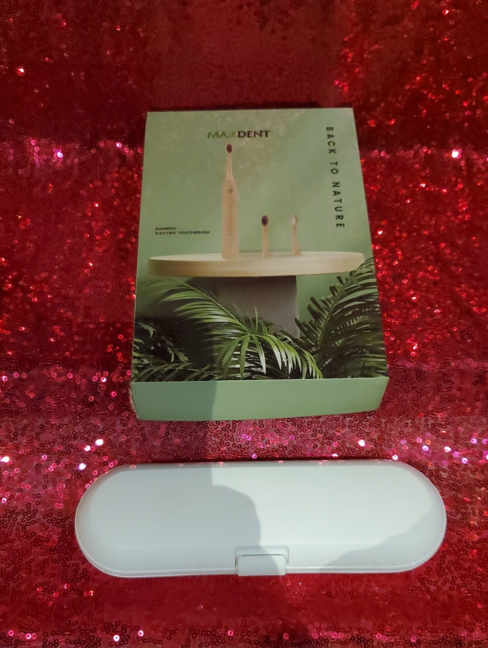 Bamboo Electric Toothbrush with White Travel Case